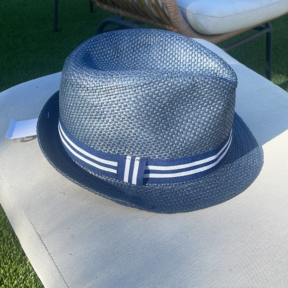 Navy colored fedora | straw material | Unworn - Picture 6 of 6